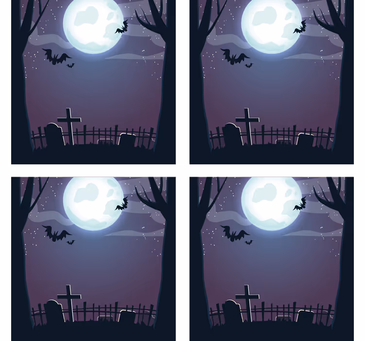 Sottobicchieri halloween scena notturna inquietante - TenStickers