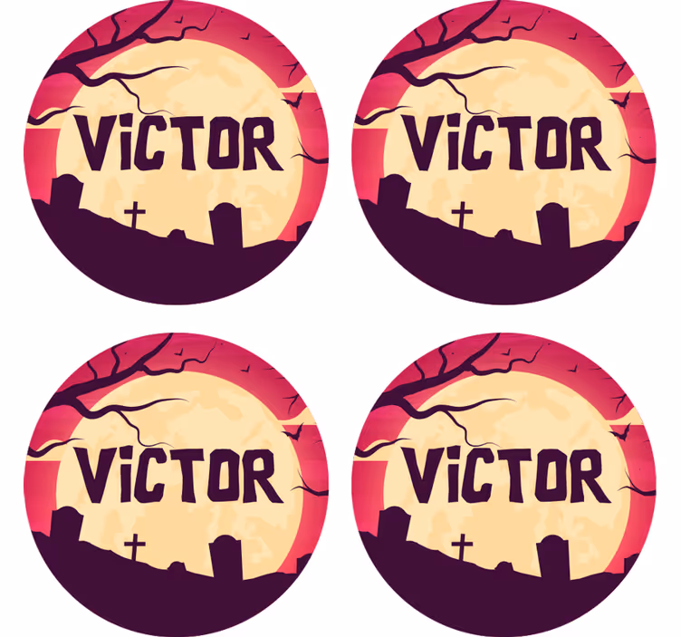 Sottobicchieri halloween scena spettrale al chiaro di luna - TenStickers