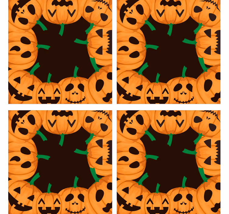 Sottobicchieri halloween facce di zucche sorridenti - TenStickers