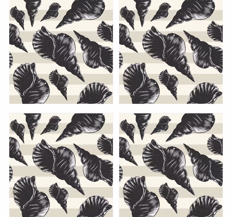 Sottobicchieri motivi eleganti a conchiglia - TenStickers