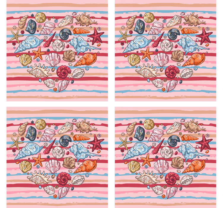 Sottobicchieri frikis motivo conchiglie colorate - TenStickers