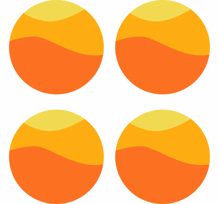 Sottobicchieri strati colorati ondulati - TenStickers