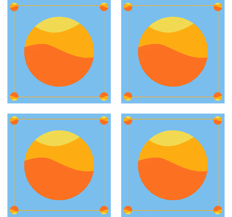 Sottobicchieri campi colorati circolari vibranti - TenStickers