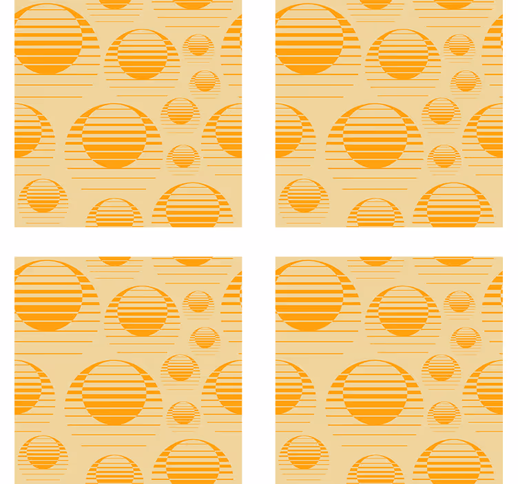 Sottobicchieri vintage motivo sole retrò - TenStickers