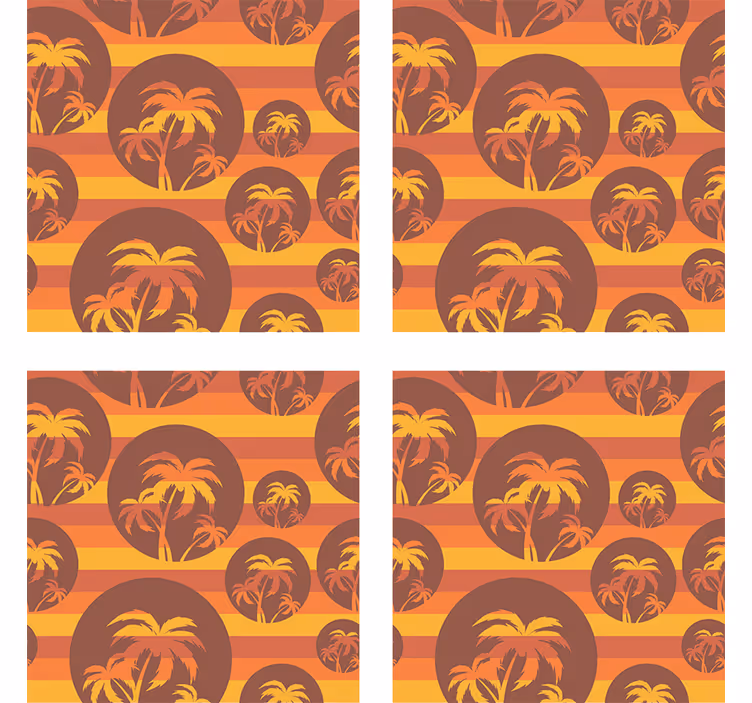 Sottobicchieri frikis motivo palmetta retro - TenStickers