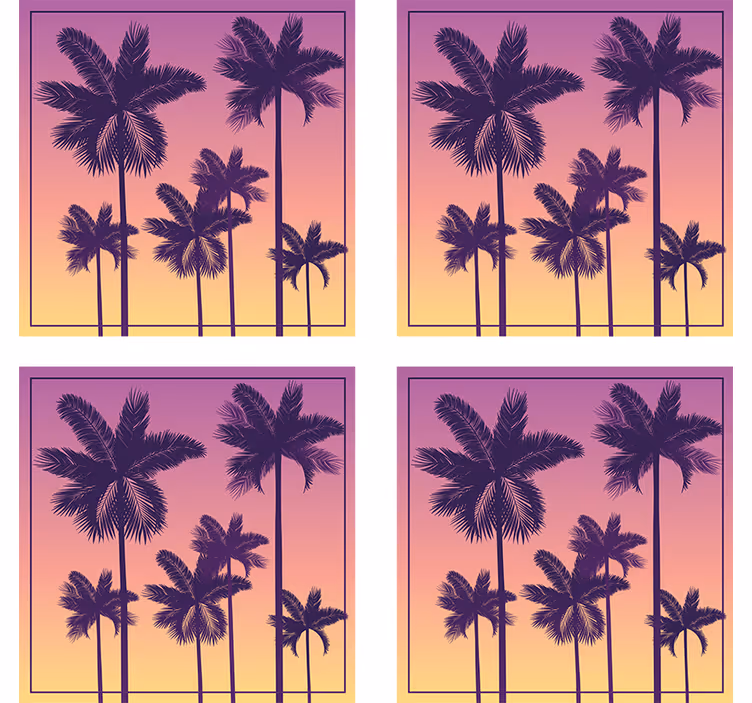 Sottobicchieri palme silhouette - TenStickers