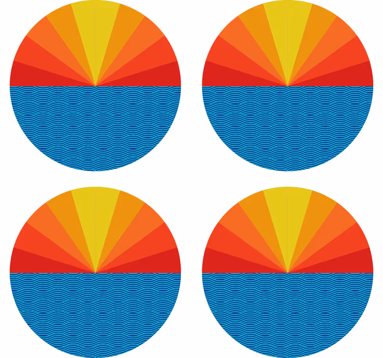 Sottobicchieri frikis motivo circolare geometrico vivace - TenStickers