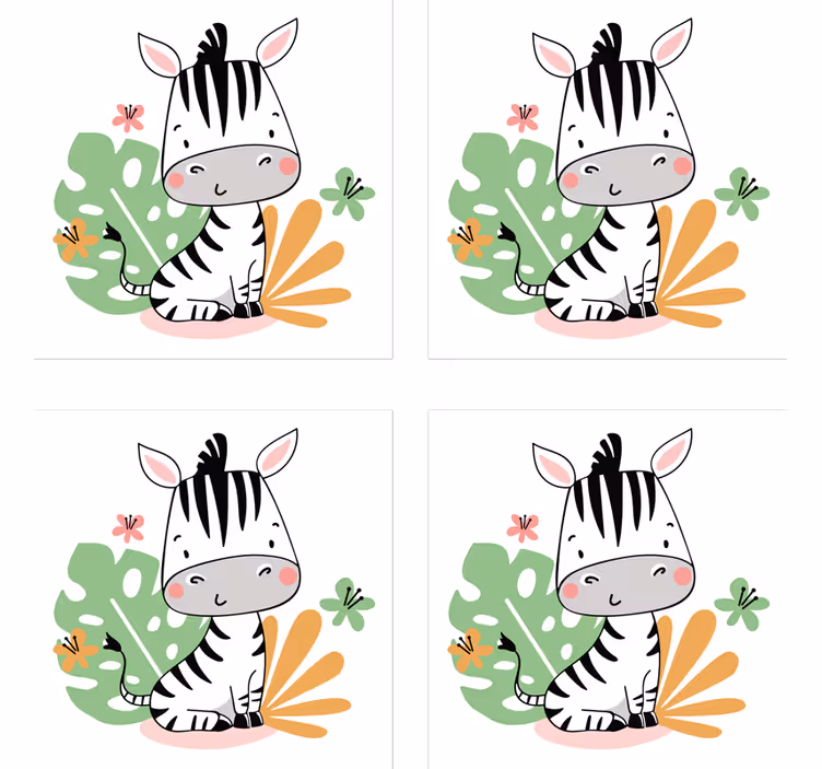 Sottobicchieri frikis personaggio zebra carina - TenStickers