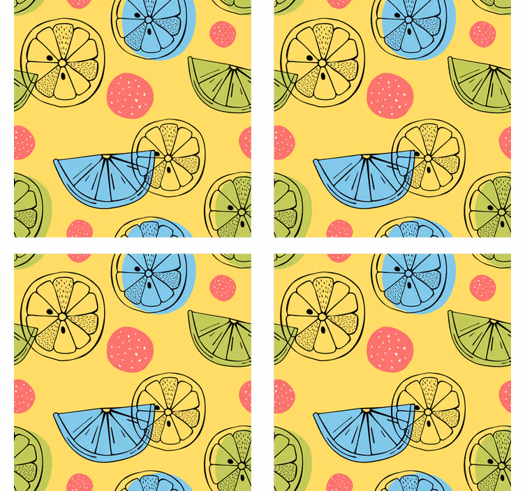 Sottobicchieri frikis motivo agrumi colorati - TenStickers