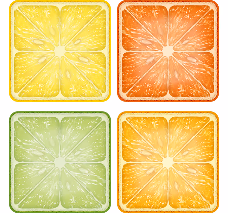 Sottobicchieri fetta di agrume minima - TenStickers