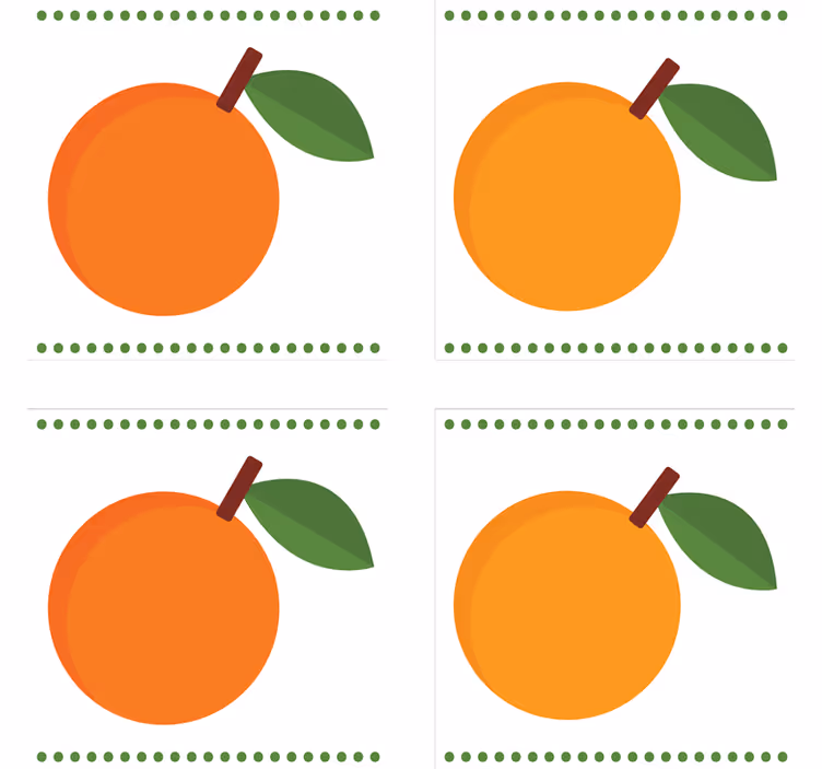 Sottobicchieri moderno arancio con foglia - TenStickers