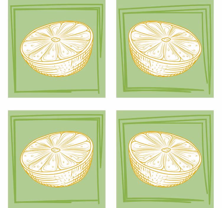 Sottobicchieri personalizzabili illustrazione fetta di lime - TenStickers