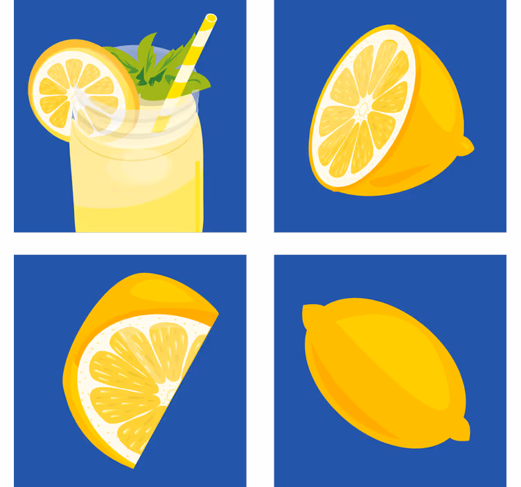 Sottobicchieri piastrelle bevanda al limone rinfrescante - TenStickers