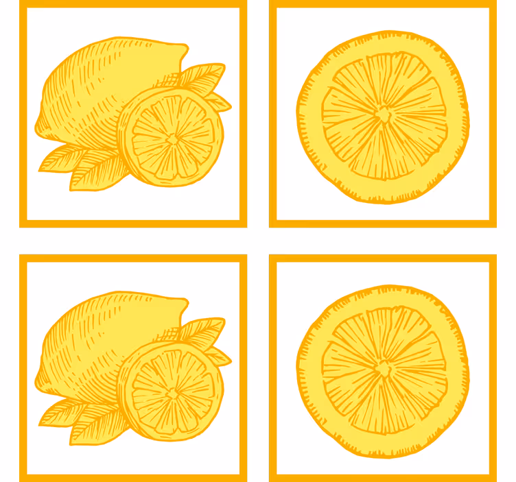 Sottobicchieri illustrazioni di frutti agrumati - TenStickers