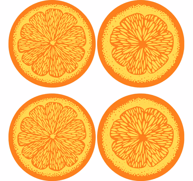 Sottobicchieri moderno motivo fette di agrumi - TenStickers