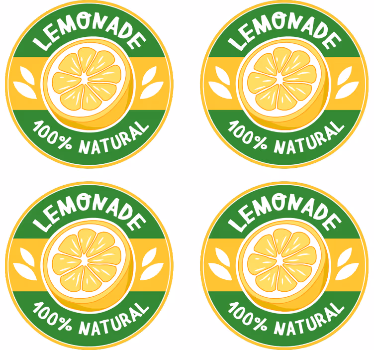 Sottobicchieri con frase fetta di limone naturale - TenStickers