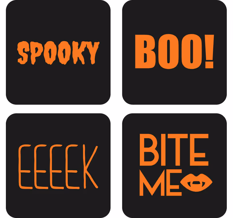 Sottobicchieri halloween grafica testuale halloween - TenStickers
