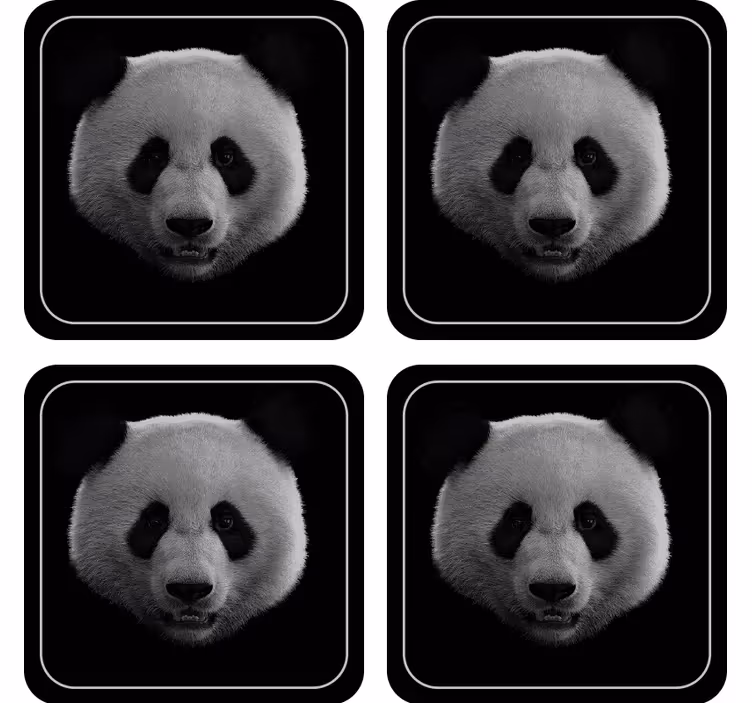 Sottobicchieri frikis motivo faccia di panda - TenStickers