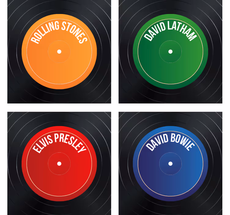 Sottobicchieri frikis etichette vinile - TenStickers