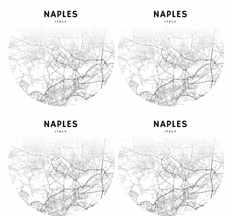 Napoli in cerchio più sottobicchieri - TenStickers