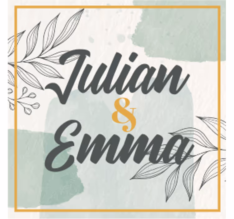 Sottobicchieri matrimonio design del nome personalizzato - TenStickers