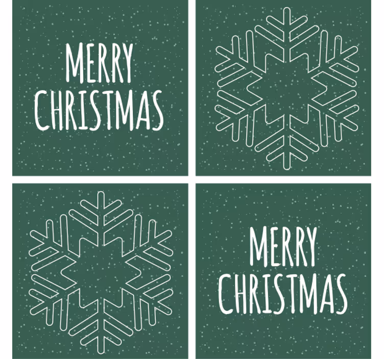 Sottobicchieri natalizi motivo fiocco di neve festivo - TenStickers
