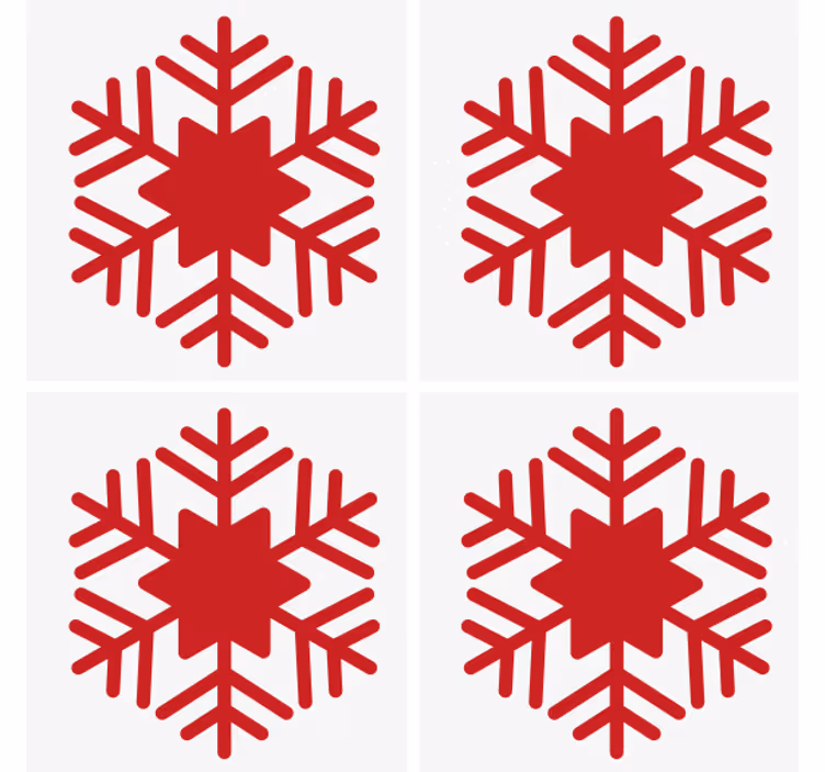 Sottobicchieri natalizi motivo fiocco rosso - TenStickers
