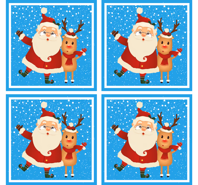 Sottobicchieri natalizi babbo natale e renne - TenStickers