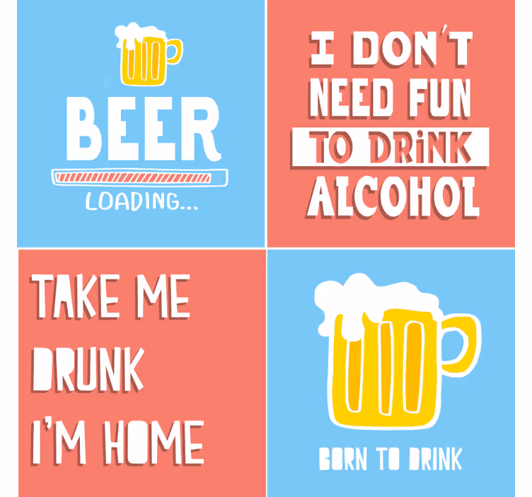 Sottobicchieri birra citazioni divertenti sulle bevande - TenStickers