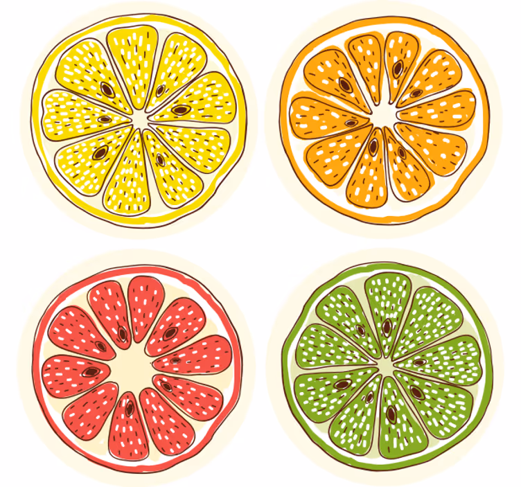 Sottobicchieri frikis motivi a fette di agrumi - TenStickers