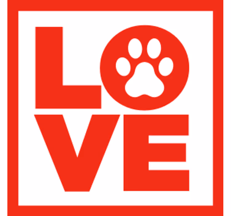 Sottobicchieri con frase design zampa amore - TenStickers