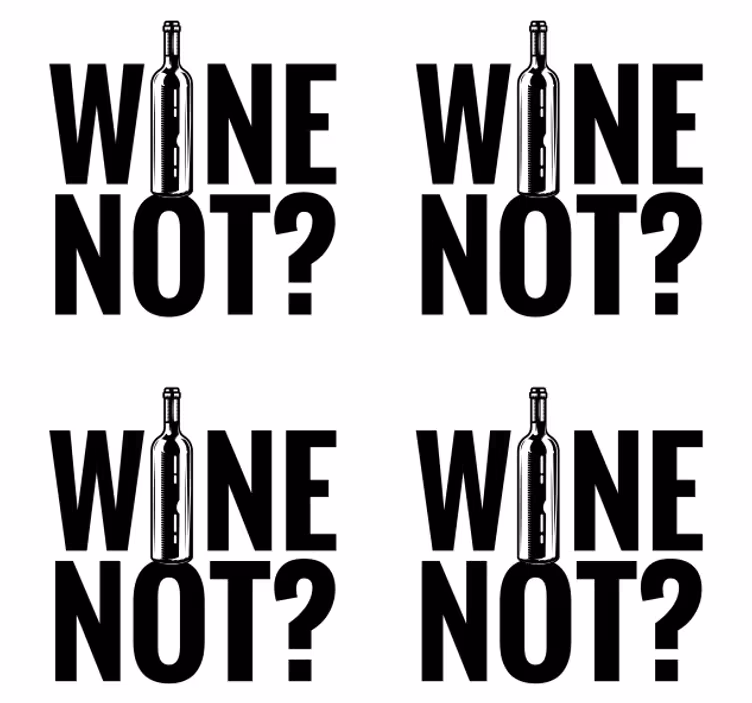 Sottobicchieri con frase giocosa bottiglia di vino - TenStickers