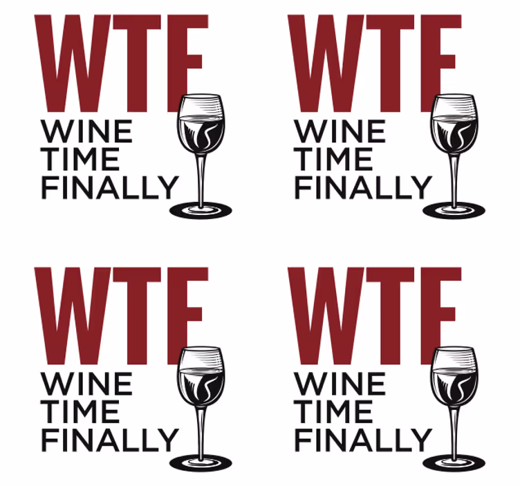 Sottobicchieri con frase momento vino divertente - TenStickers