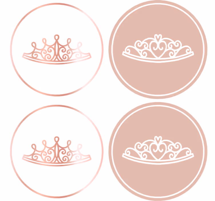 Sottobicchieri moderno icone di tiara eleganti - TenStickers
