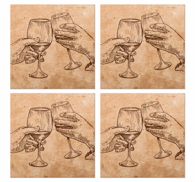Sottobicchieri birra bicchieri disegnati a mano - TenStickers