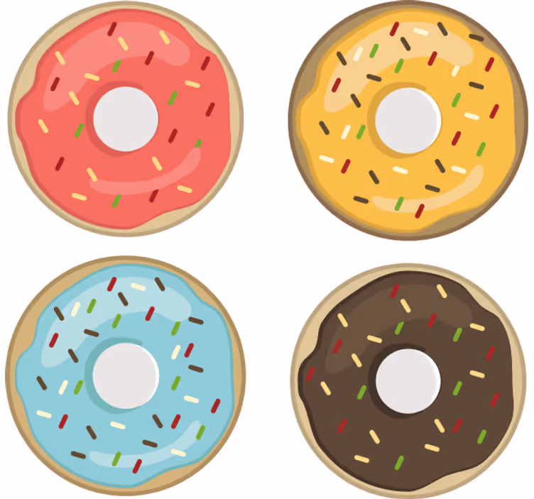 Sottobicchieri frikis design ciambelle colorate - TenStickers