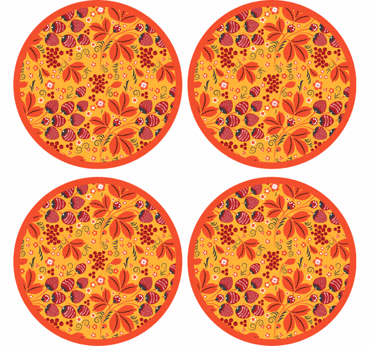 Sottobicchieri motivo floreale vivace - TenStickers