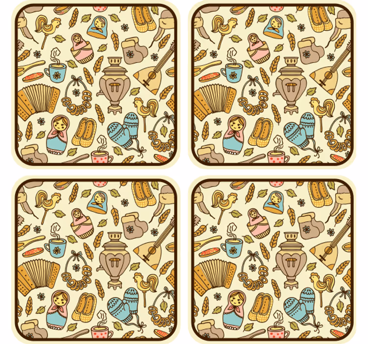 Sottobicchieri frikis motivi di arte popolare giocosi - TenStickers