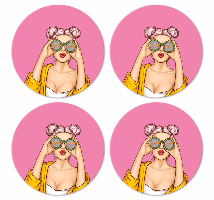 Sottobicchieri frikis personaggio giocoso con occhiali - TenStickers