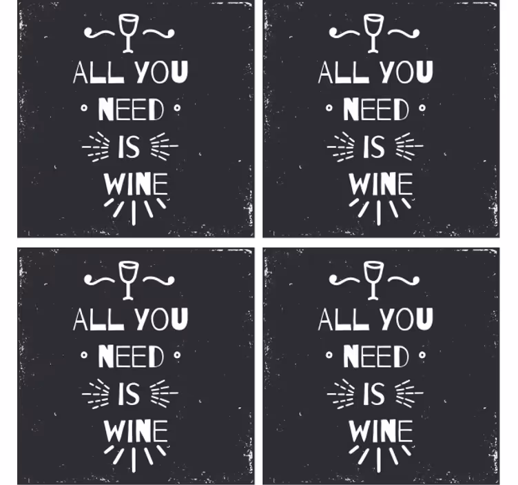Sottobicchieri con frase necessità del vino - TenStickers