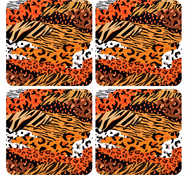 Sottobicchieri motivi animali fierce - TenStickers