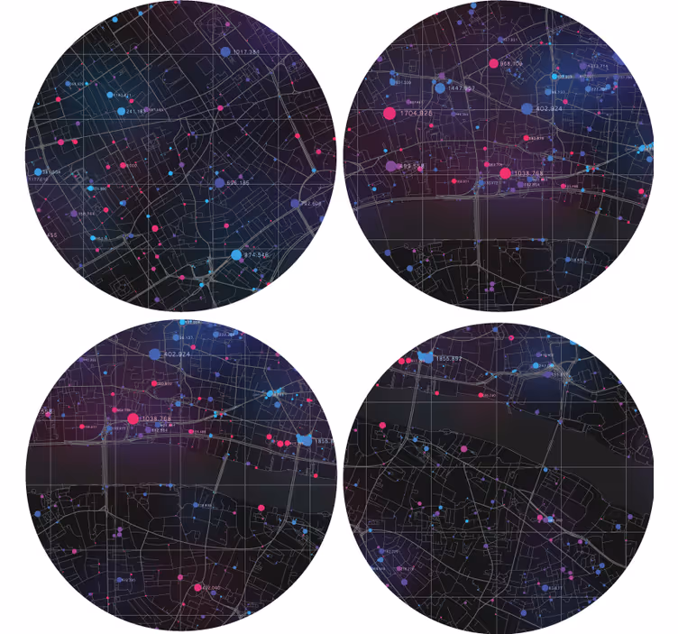 Sottobicchieri motivo mappa astratta - TenStickers