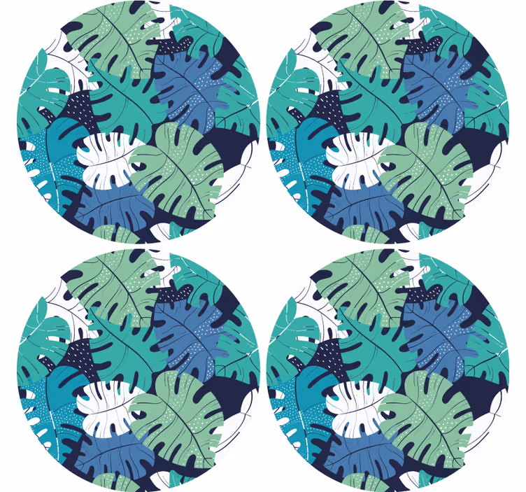 Sottobicchieri emblema foglia tropicale - TenStickers