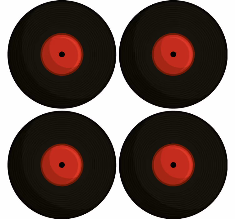 Sottobicchieri vintage design dischi in vinile rétro - TenStickers