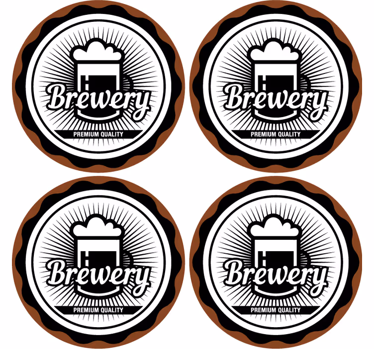 Sottobicchieri birra emblema qualità premium birrificio - TenStickers
