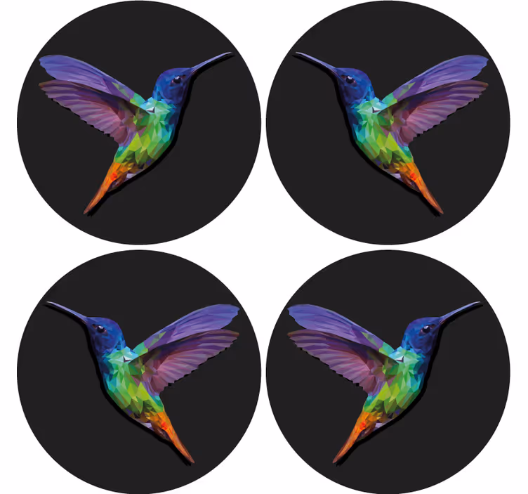 Sottobicchieri frikis motivo colibrì colorato - TenStickers