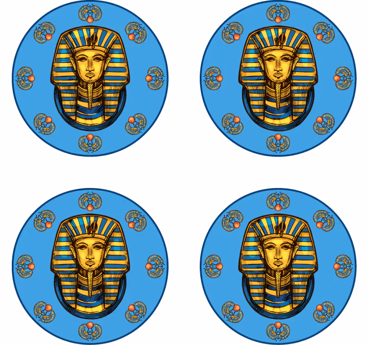 Sottobicchieri frikis ritratto di faraone egiziano - TenStickers
