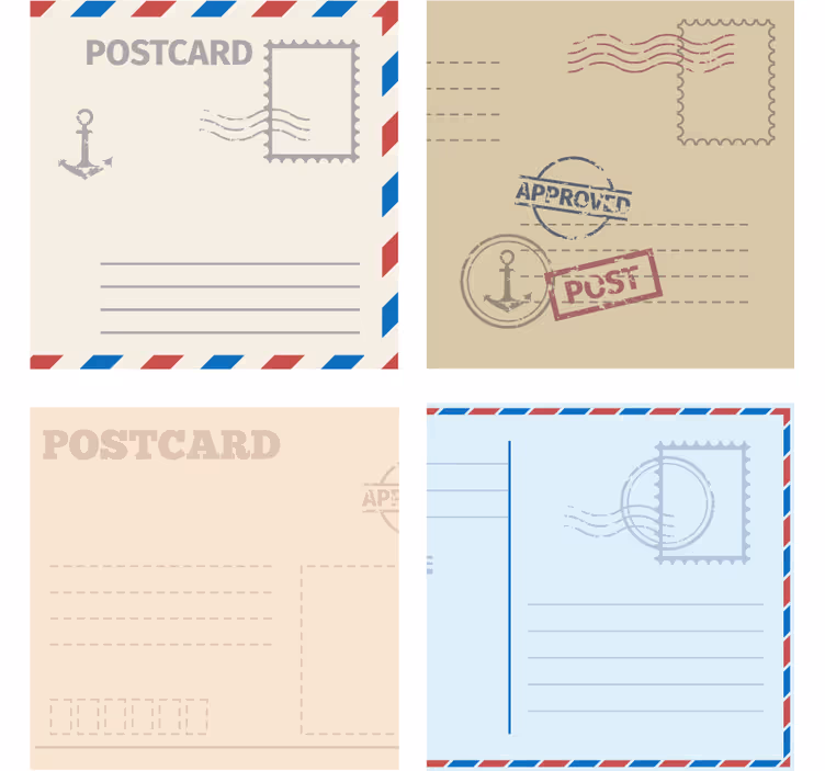 Sottobicchieri moderno design cartolina vintage - TenStickers