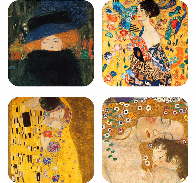 Sottobicchieri vintage ritratti d'arte classica - TenStickers