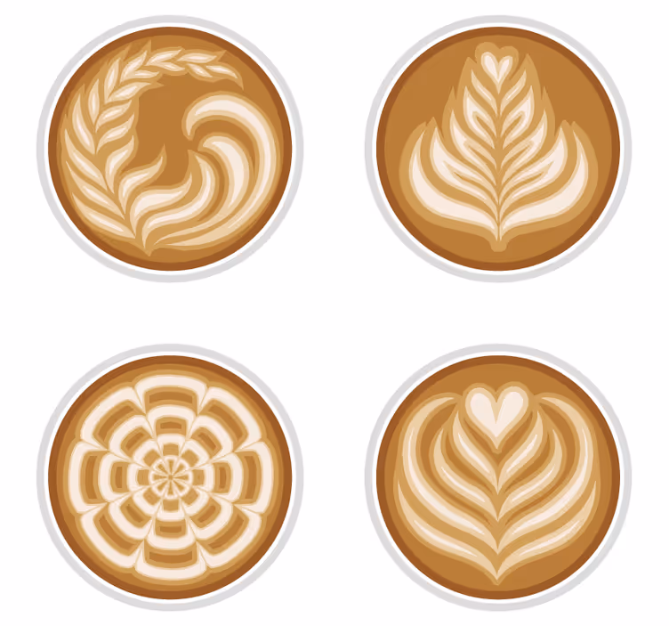 Sottobicchieri frikis motivi di latte art - TenStickers